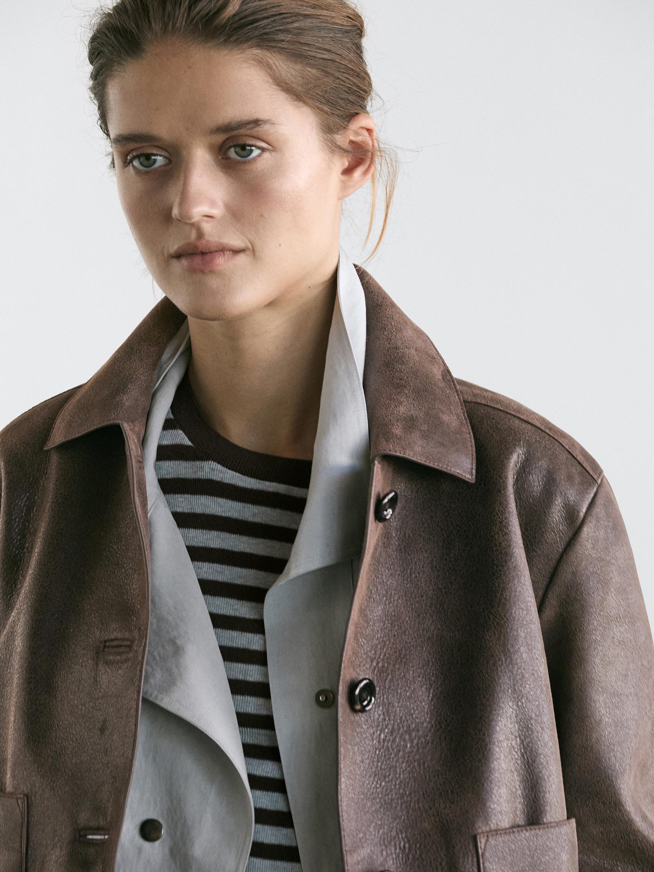 Suede leather jacket